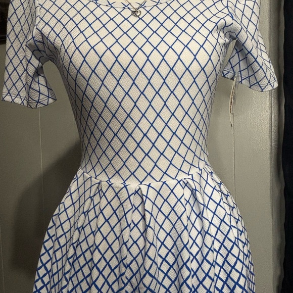 Elegant Blue and White Women's Dress (LULAROE) - Picture 2 of 4
